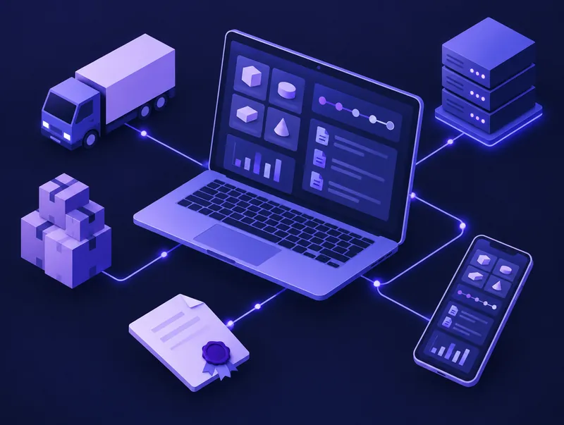 Личный кабинет B2B-клиента: каталог, статусы заказов и документы на экране ноутбука и телефона
